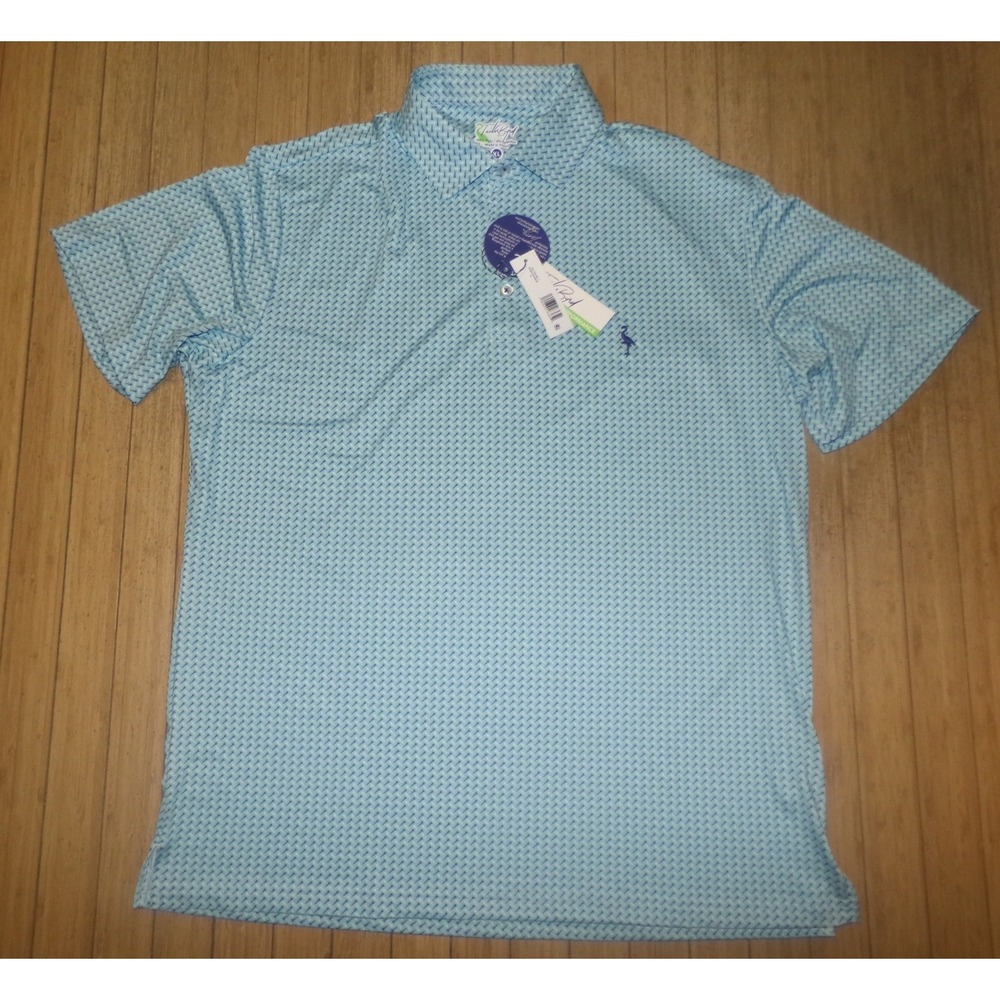 TailorByrd Mens Performance Polo Shirt XL Spearmint Golf Tee Print M16427P NWT